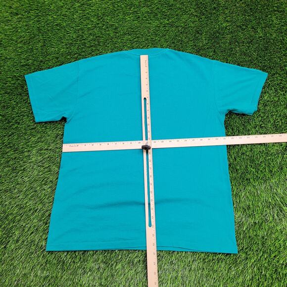 Vintage 90s Hanes Llama Shirt M/L 21x26 Blue Animals - Picture 3 of 12